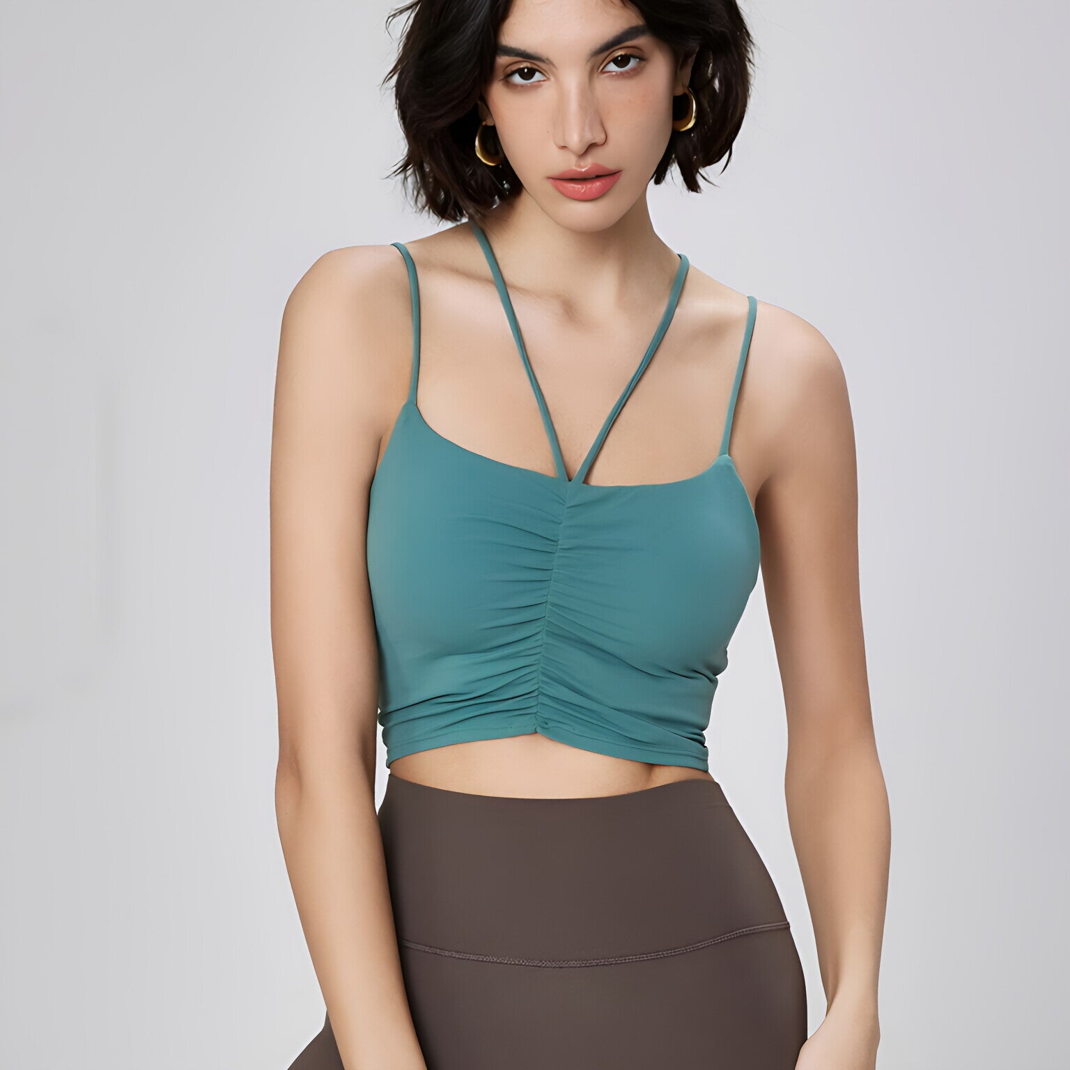 NUF Seamless Yoga Bra Women Thin Straps Backless Summer Gym