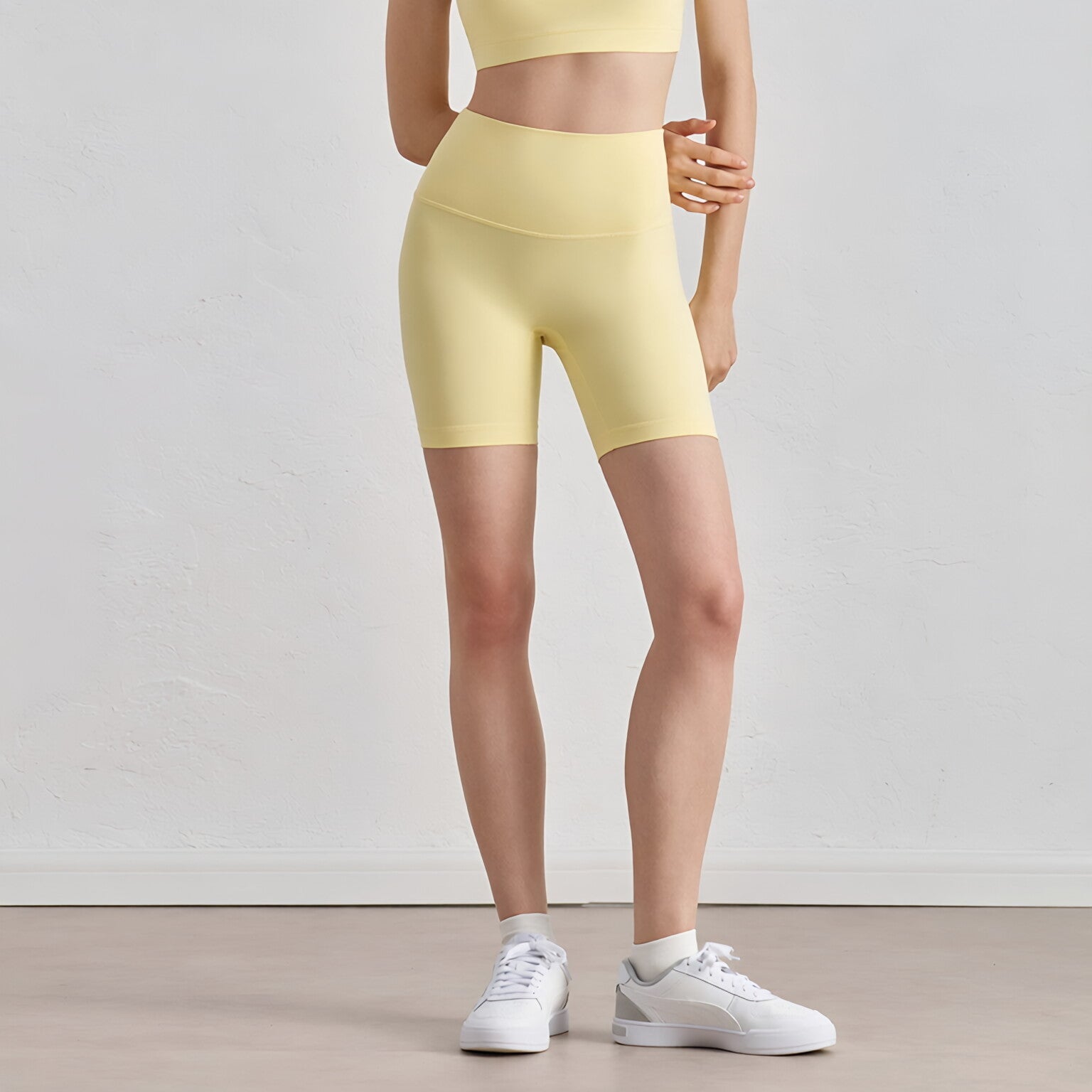 NULS Cool Sense Yoga Shorts Women Peach Lift High Waist Gym