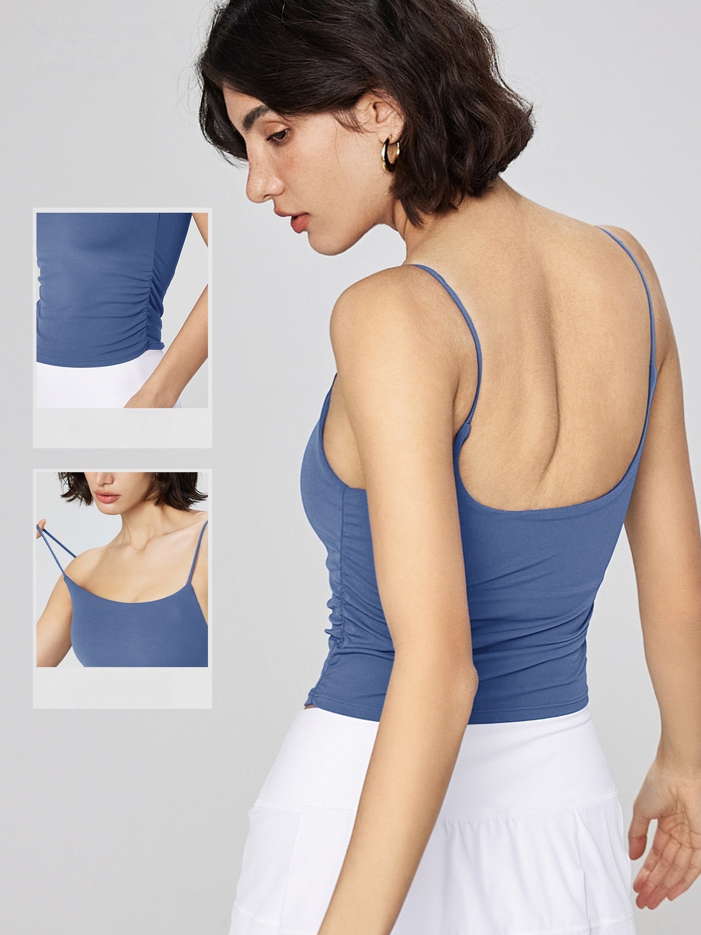 NULS Nude Feel Ruffle Backless Yoga Top Sports Vest Camisole