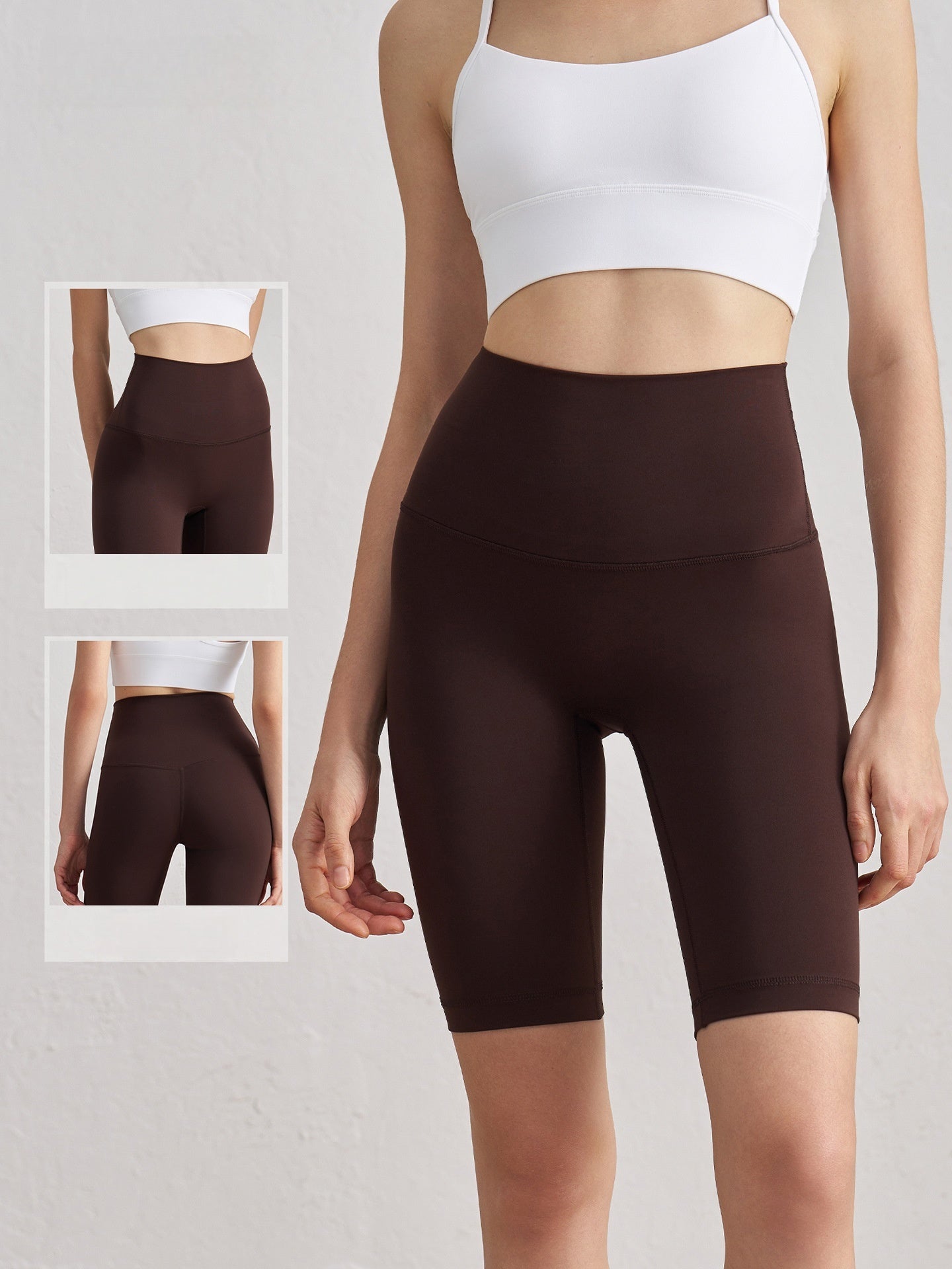 NULS Seamless High Waist Shorts Peach Lift No Front Seam 5" Gym