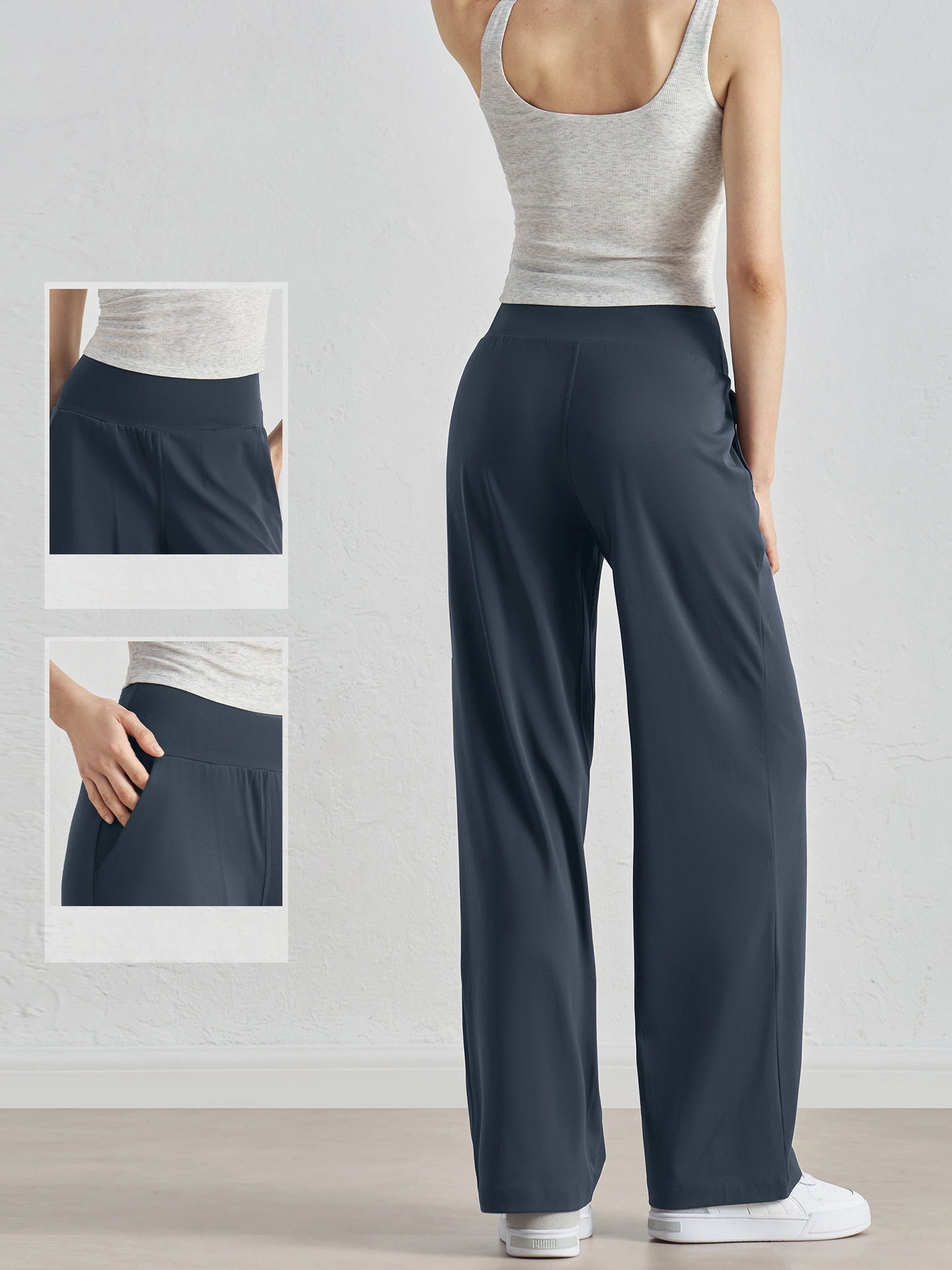 NULS Seamless Wide Leg Yoga Pants Women High Waist Pocket Gym