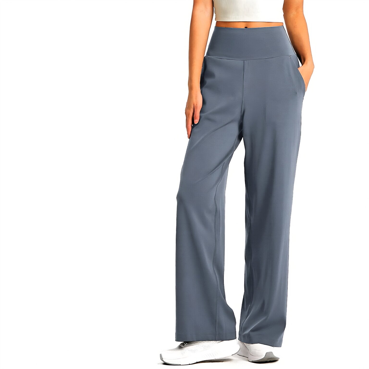 NULS Seamless Wide Leg Yoga Pants Women High Waist Pocket Gym