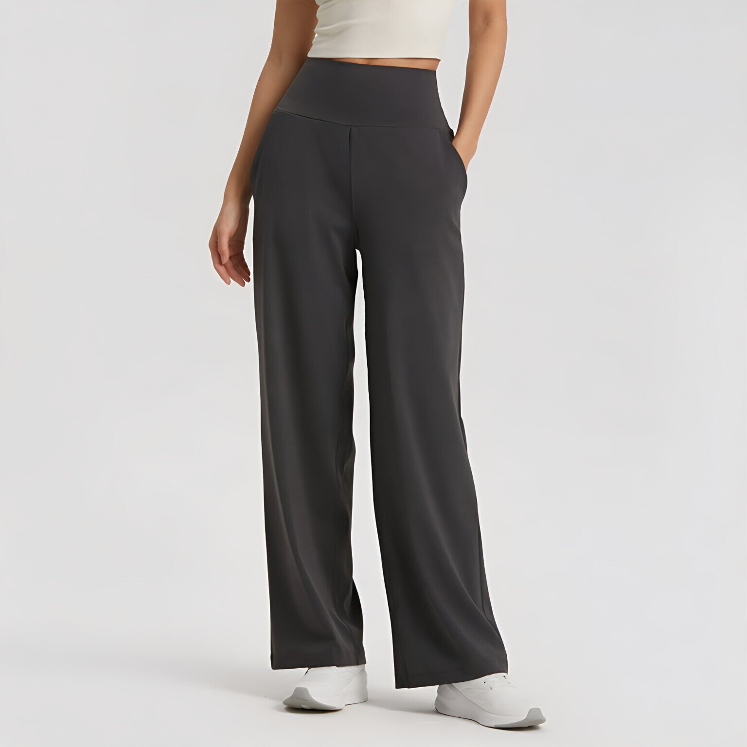 NULS Seamless Wide Leg Yoga Pants Women High Waist Pocket Gym
