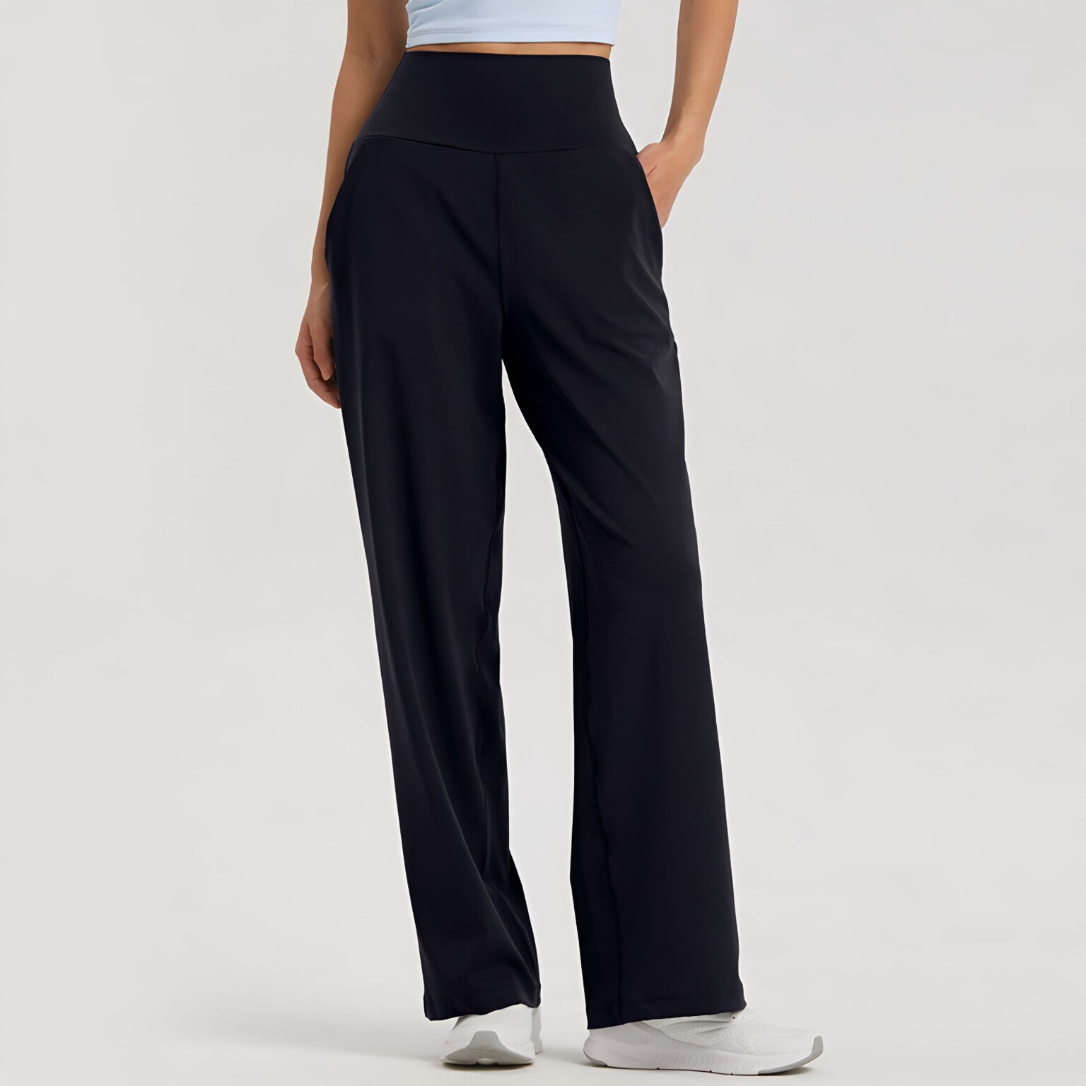 NULS Seamless Wide Leg Yoga Pants Women High Waist Pocket Gym