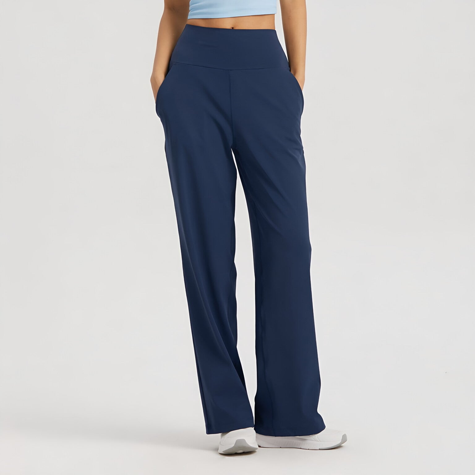 NULS Seamless Wide Leg Yoga Pants Women High Waist Pocket Gym