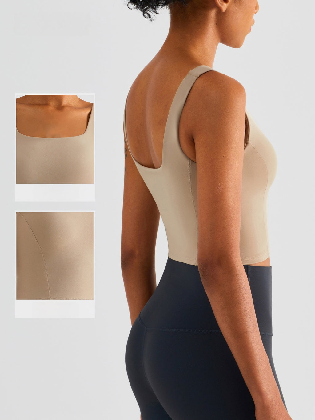 NULS Seamless Yoga Bodysuit Women Wide Straps Backless Gym