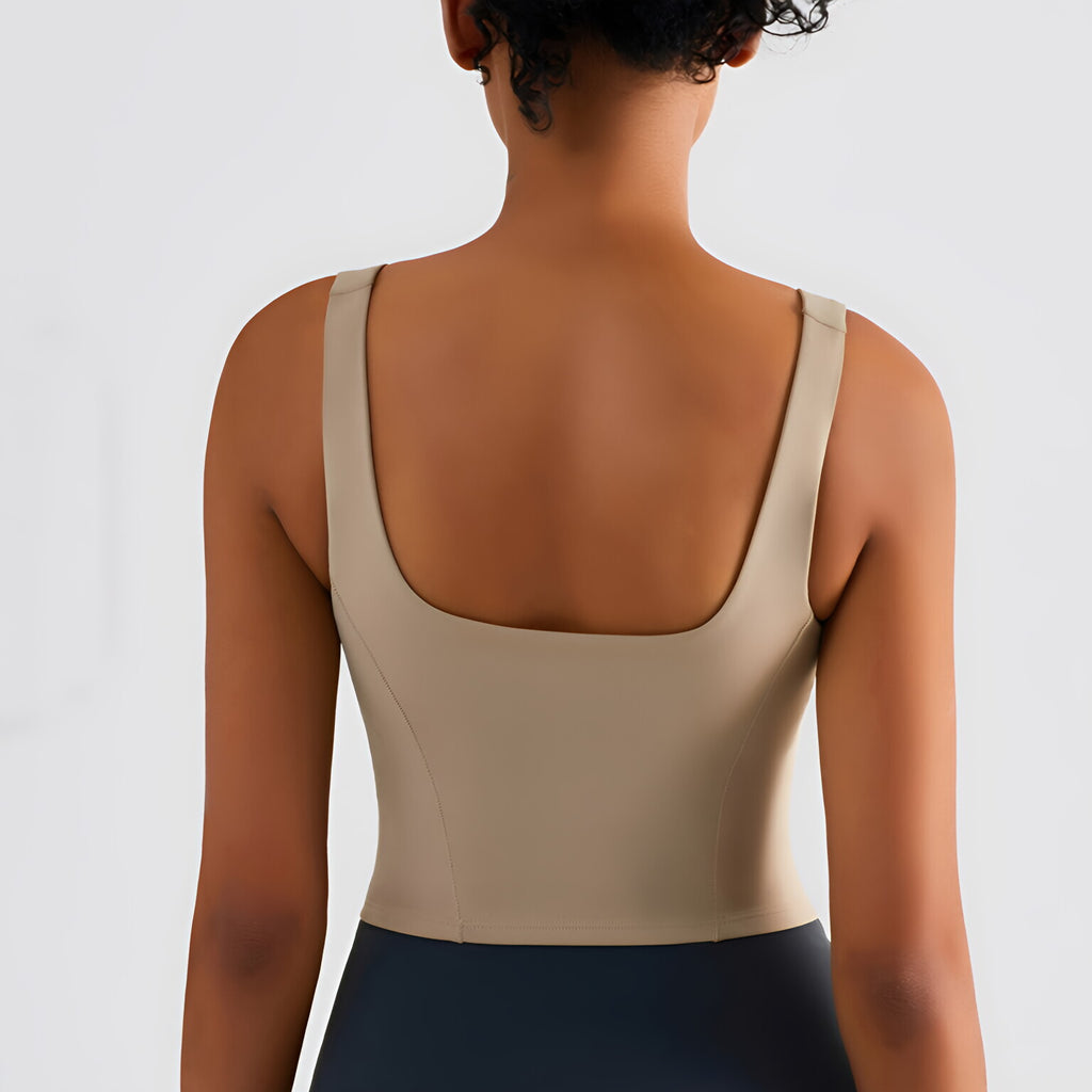 NULS Seamless Yoga Bodysuit Women Wide Straps Backless Gym