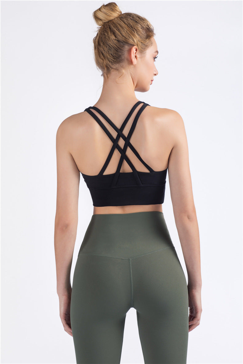 NULS Seamless Yoga Top Women Cross Back Gym Workout