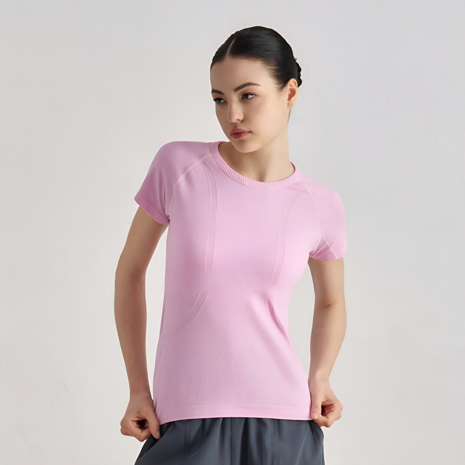 Bare Feel Waist-Cinching Short Sleeve T-Shirt