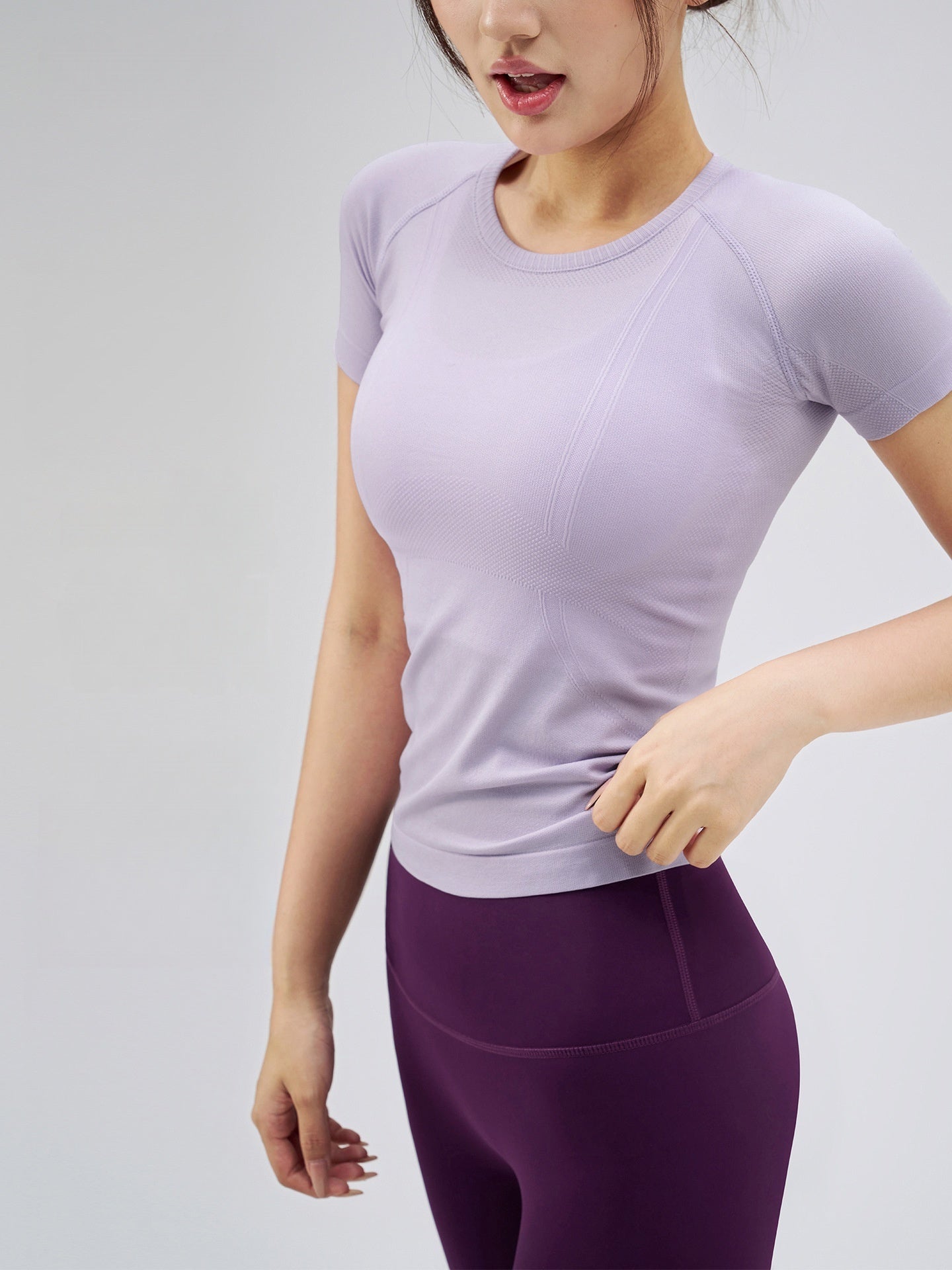 Seamless Slim Fit Yoga Top Short Sleeve Breathable Running