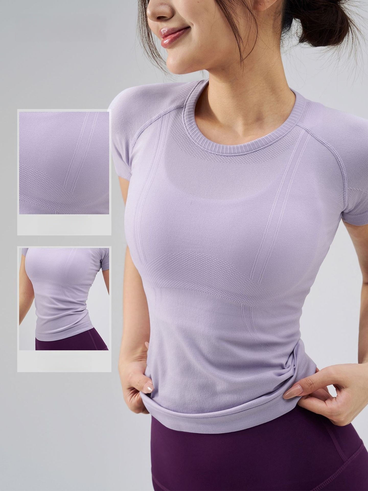 Seamless Slim Fit Yoga Top Short Sleeve Breathable Running
