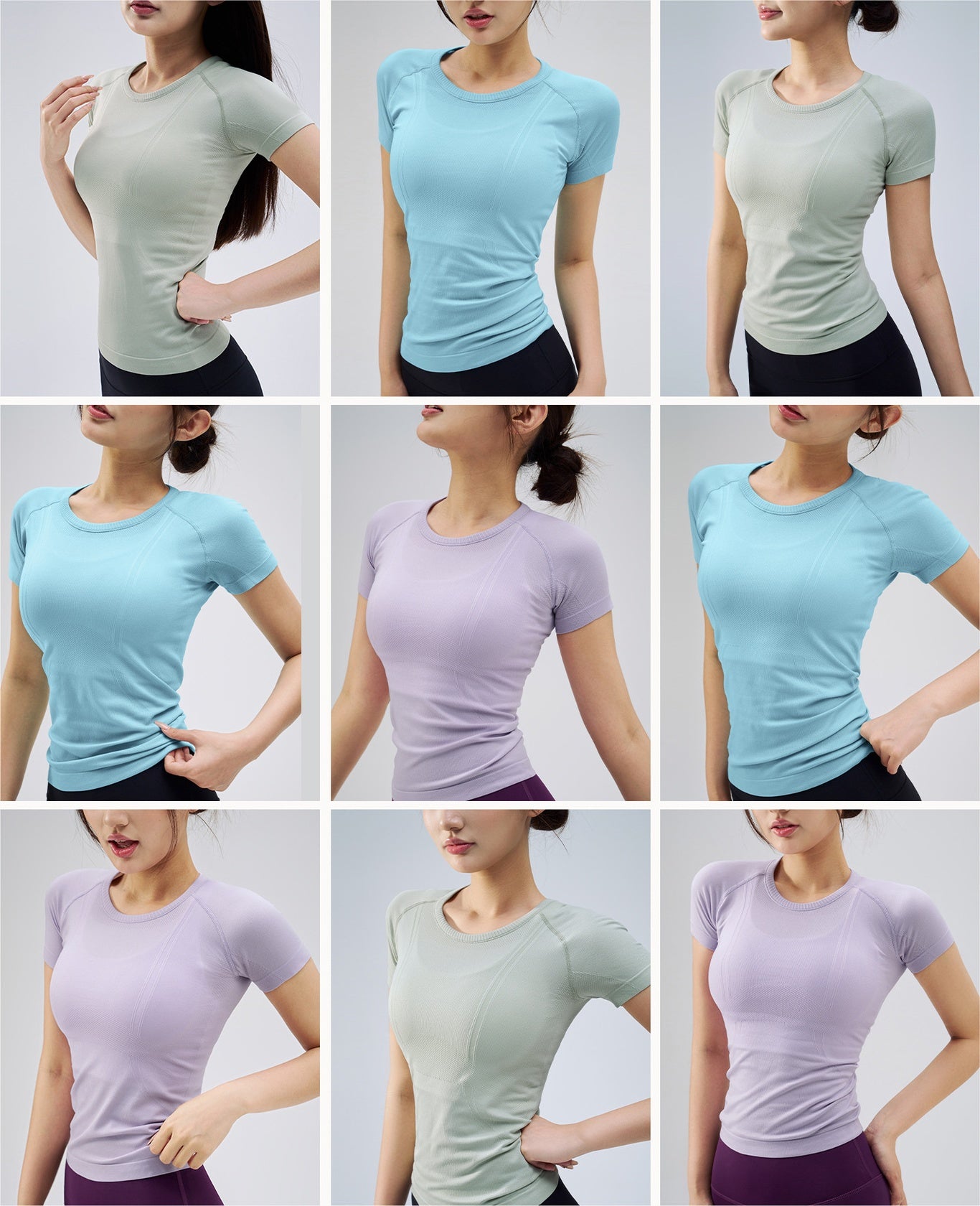 Seamless Slim Fit Yoga Top Short Sleeve Breathable Running