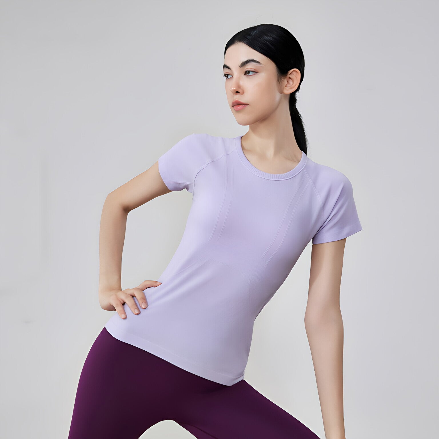 Seamless Slim Fit Yoga Top Short Sleeve Breathable Running