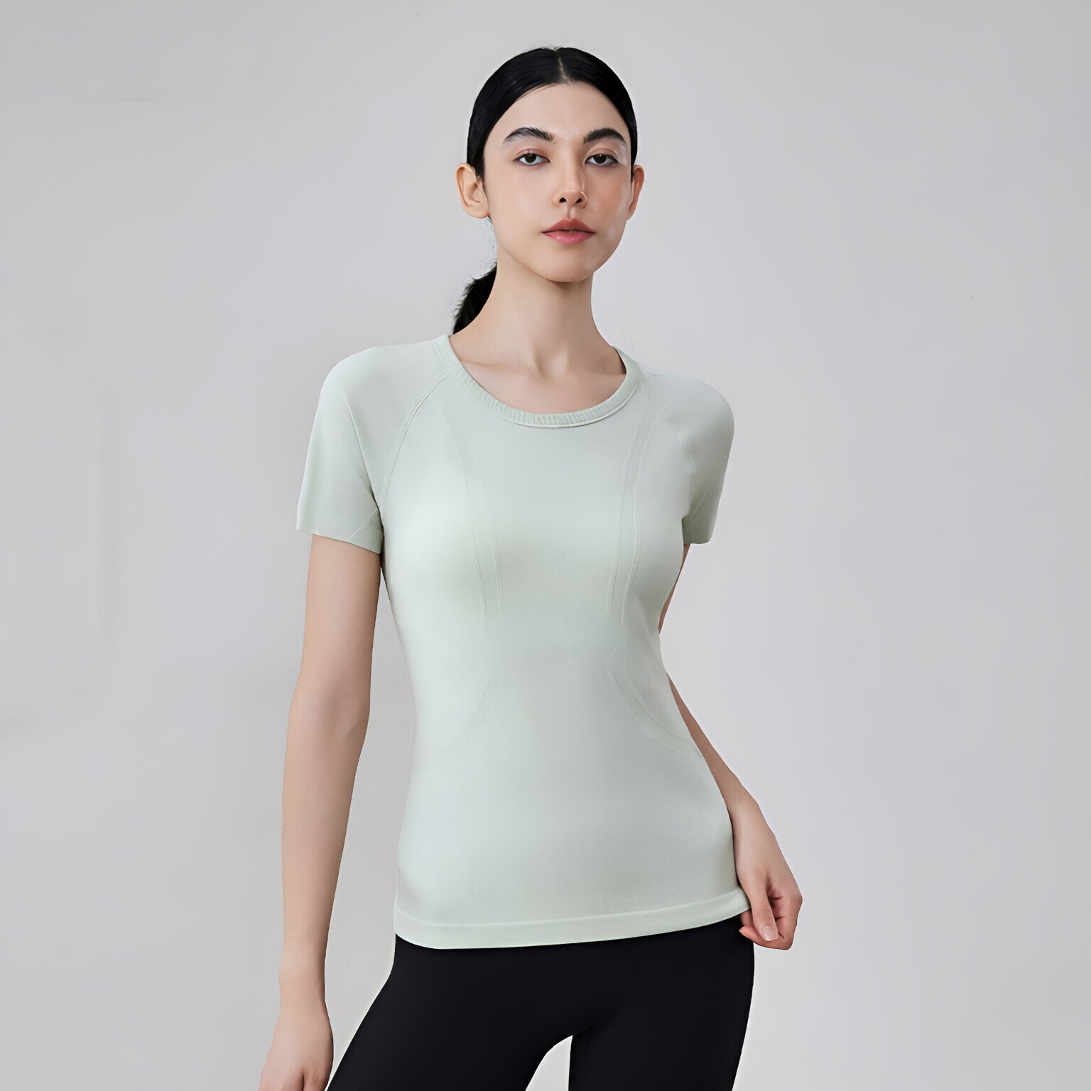 Seamless Slim Fit Yoga Top Short Sleeve Breathable Running