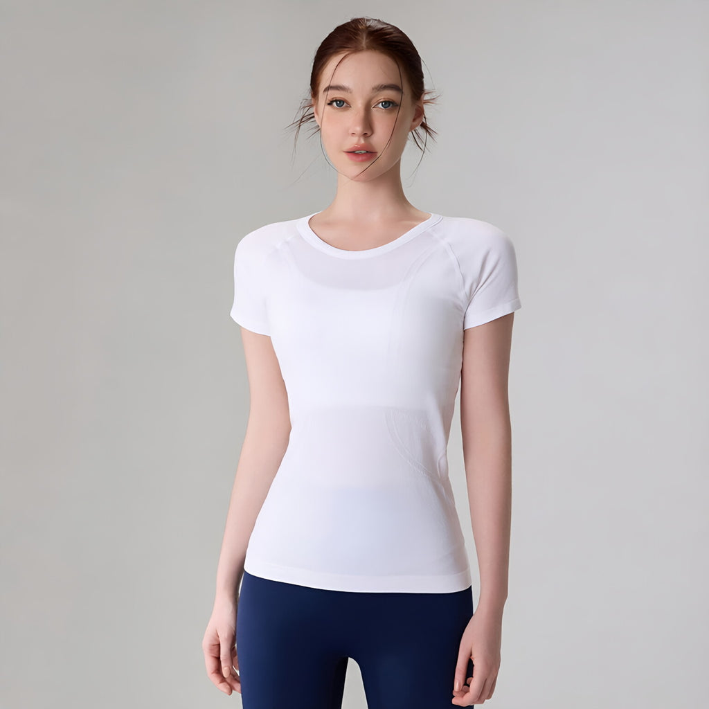 Seamless Slim Fit Yoga Top Short Sleeve Breathable Running
