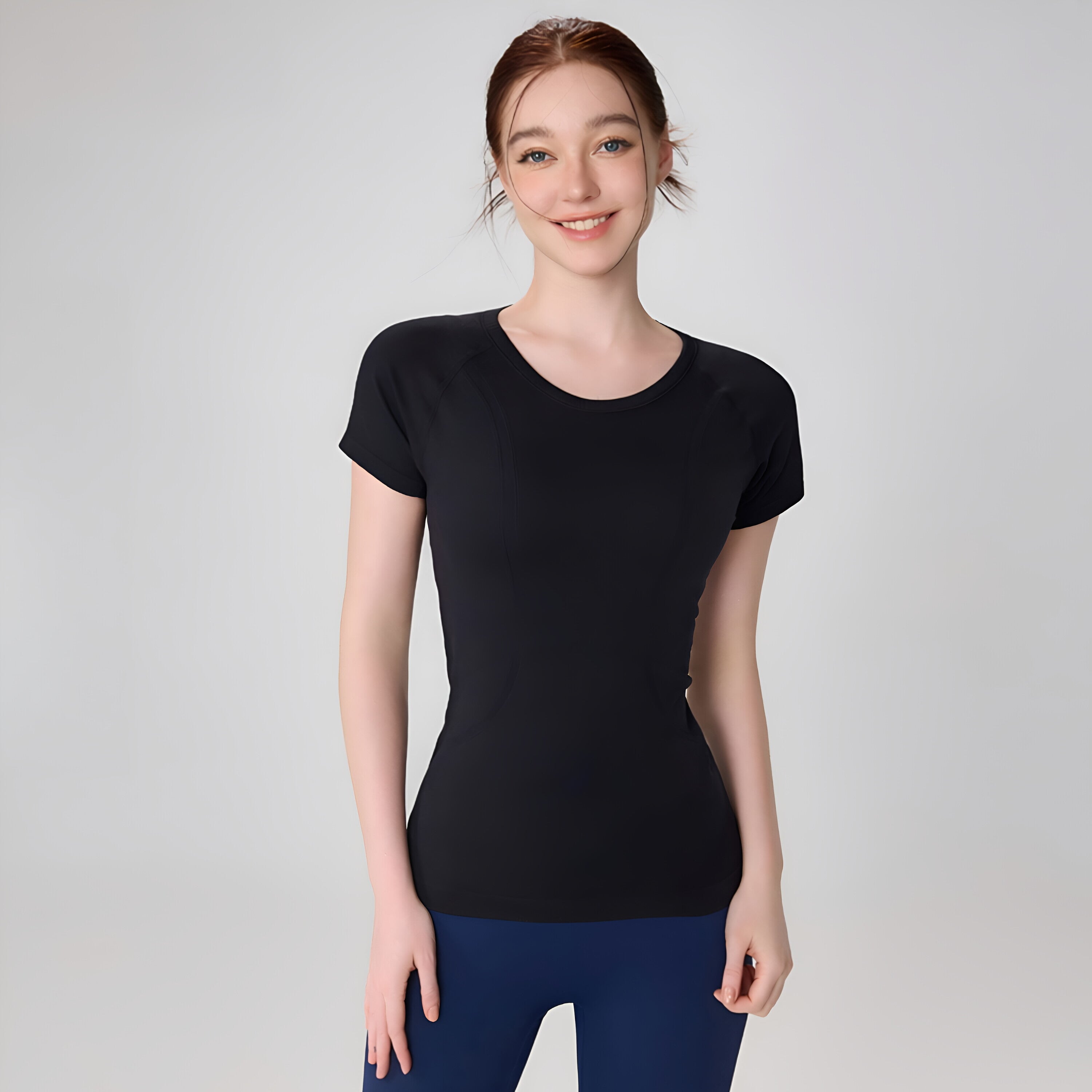 Seamless Slim Fit Yoga Top Short Sleeve Breathable Running