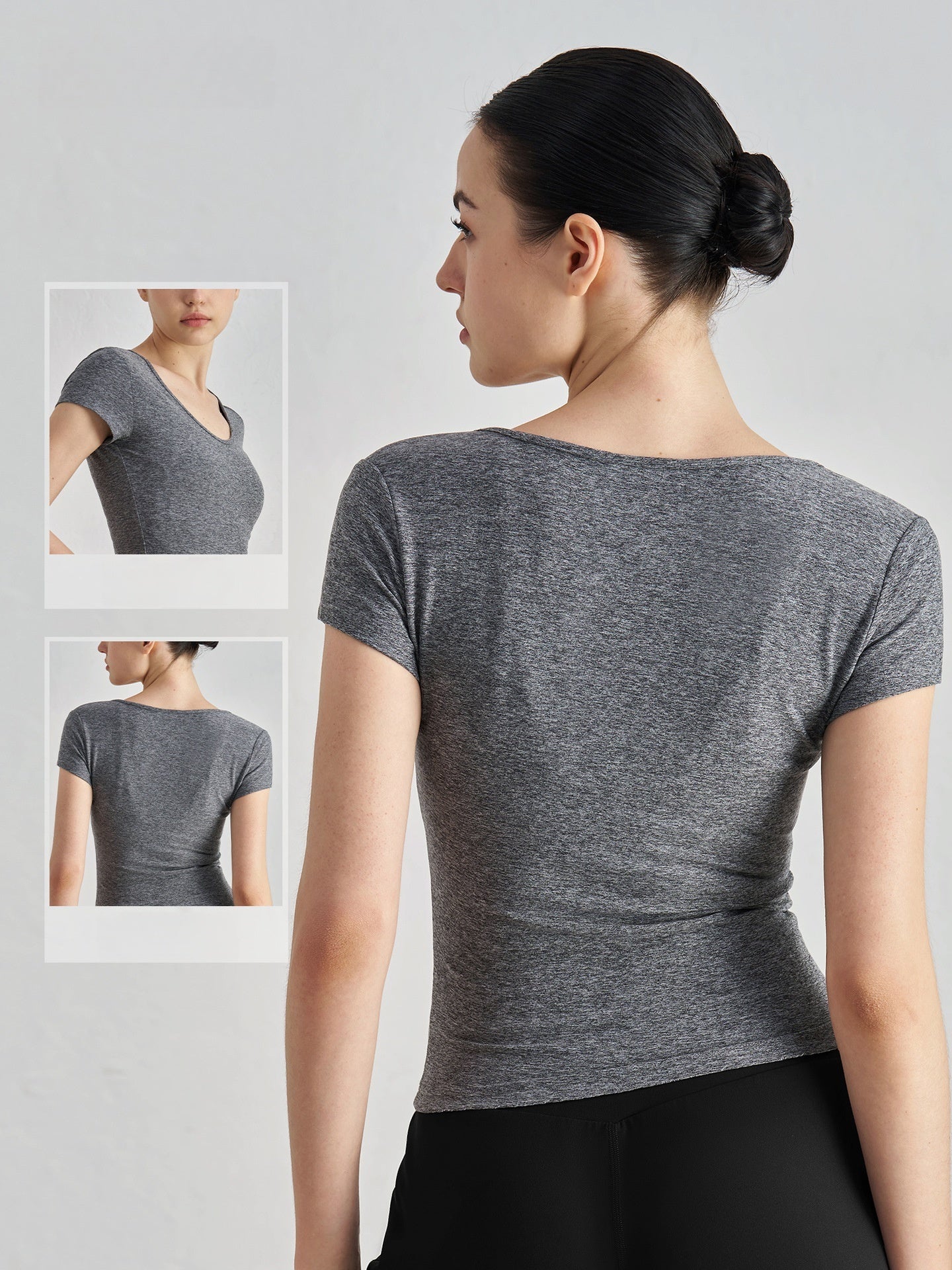 SNU Soft Feel Yoga Top Short Sleeve Slim Fit Gym Workout