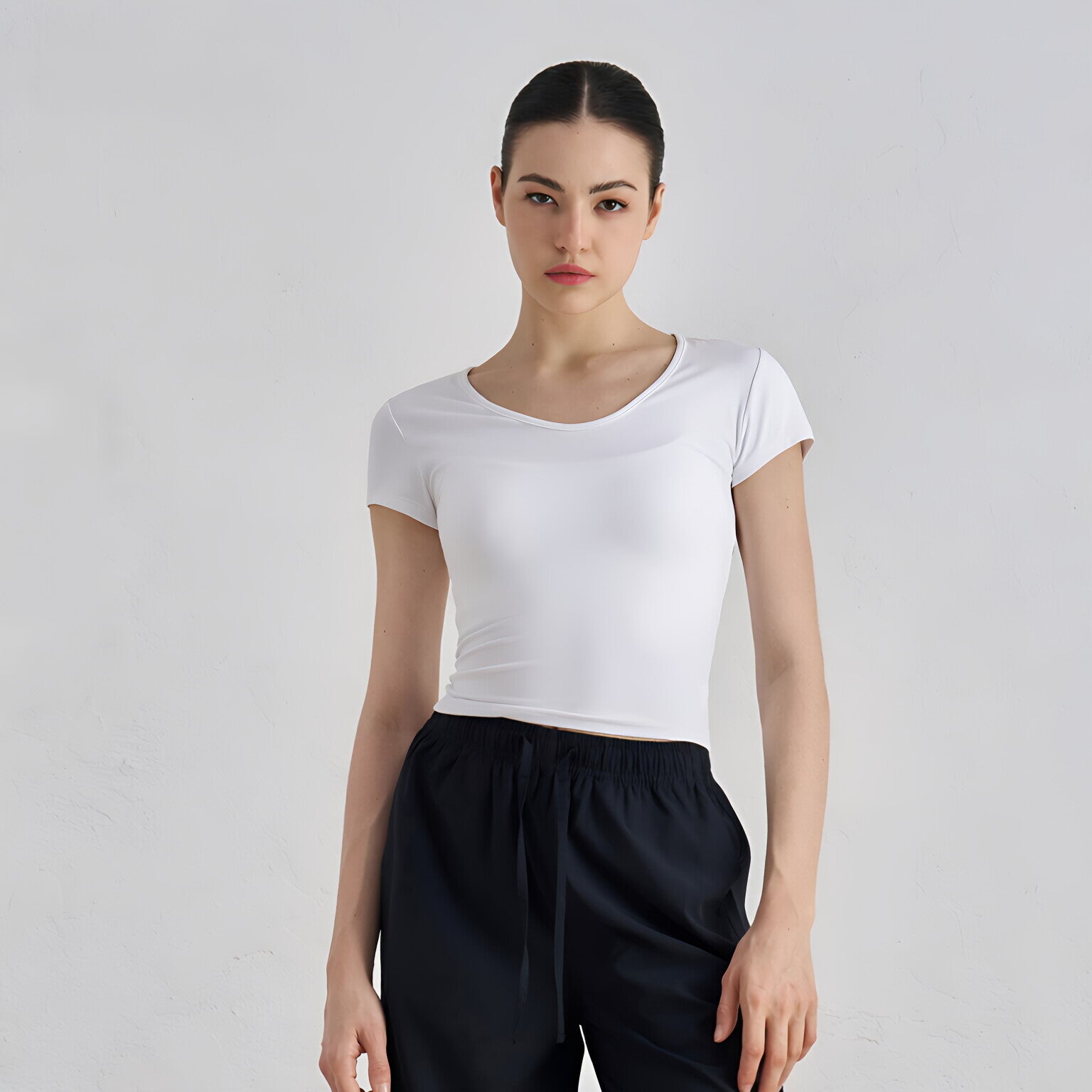 SNU Soft Feel Yoga Top Short Sleeve Slim Fit Gym Workout
