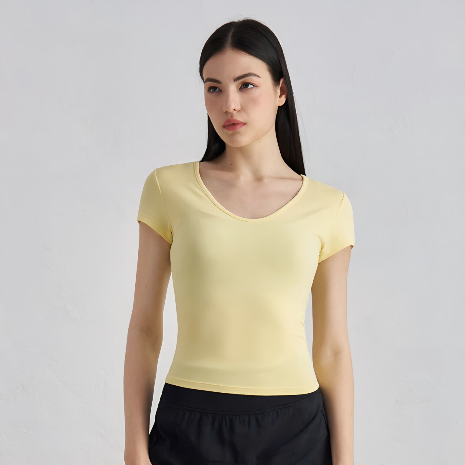 SNU Soft Feel Yoga Top Short Sleeve Slim Fit Gym Workout