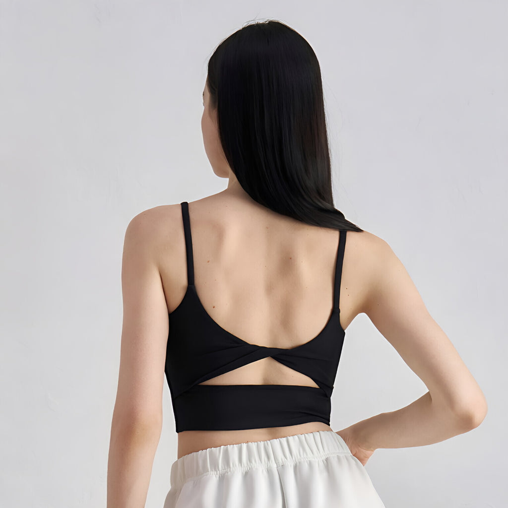 SNU Yoga Tank Top Women Removable Padded Beautiful Back Gym