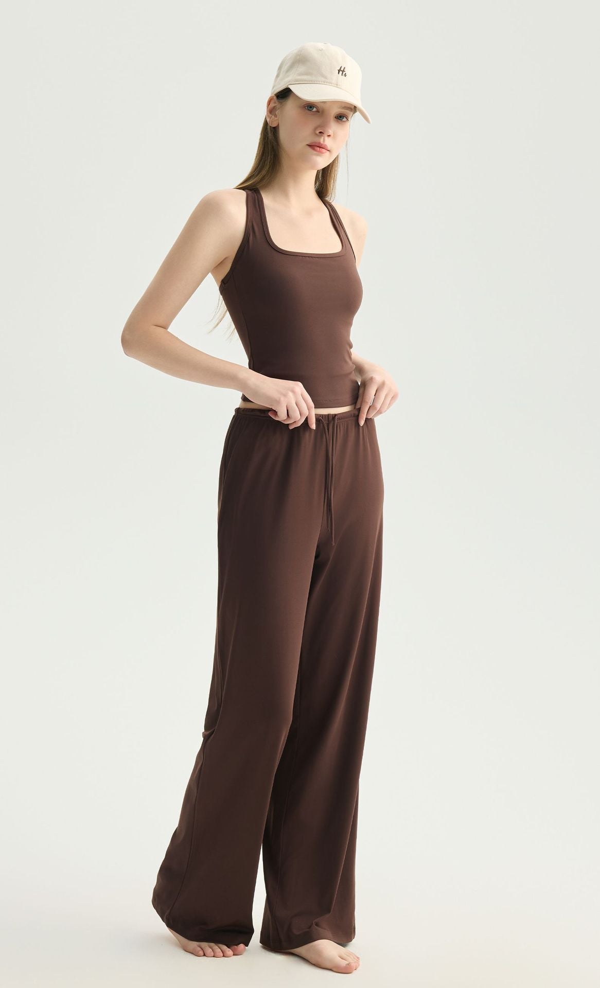 Square Neck Yoga Bra Padded Nude Feel Slim Racerback Top