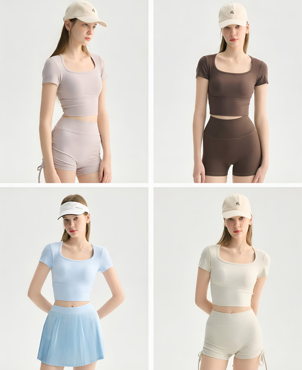 Square Neck Yoga Top Padded Bra Face Slimming Pilates