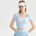 Square Neck Yoga Top Padded Bra Face Slimming Pilates