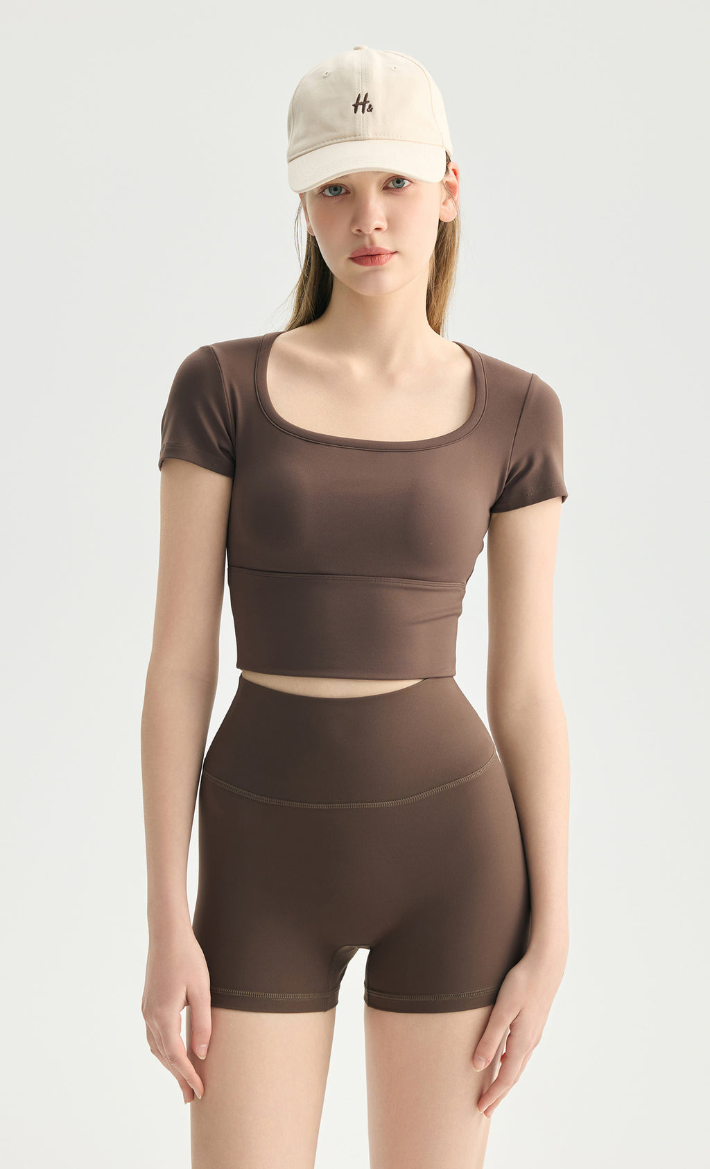 Square Neck Yoga Top Padded Bra Face Slimming Pilates