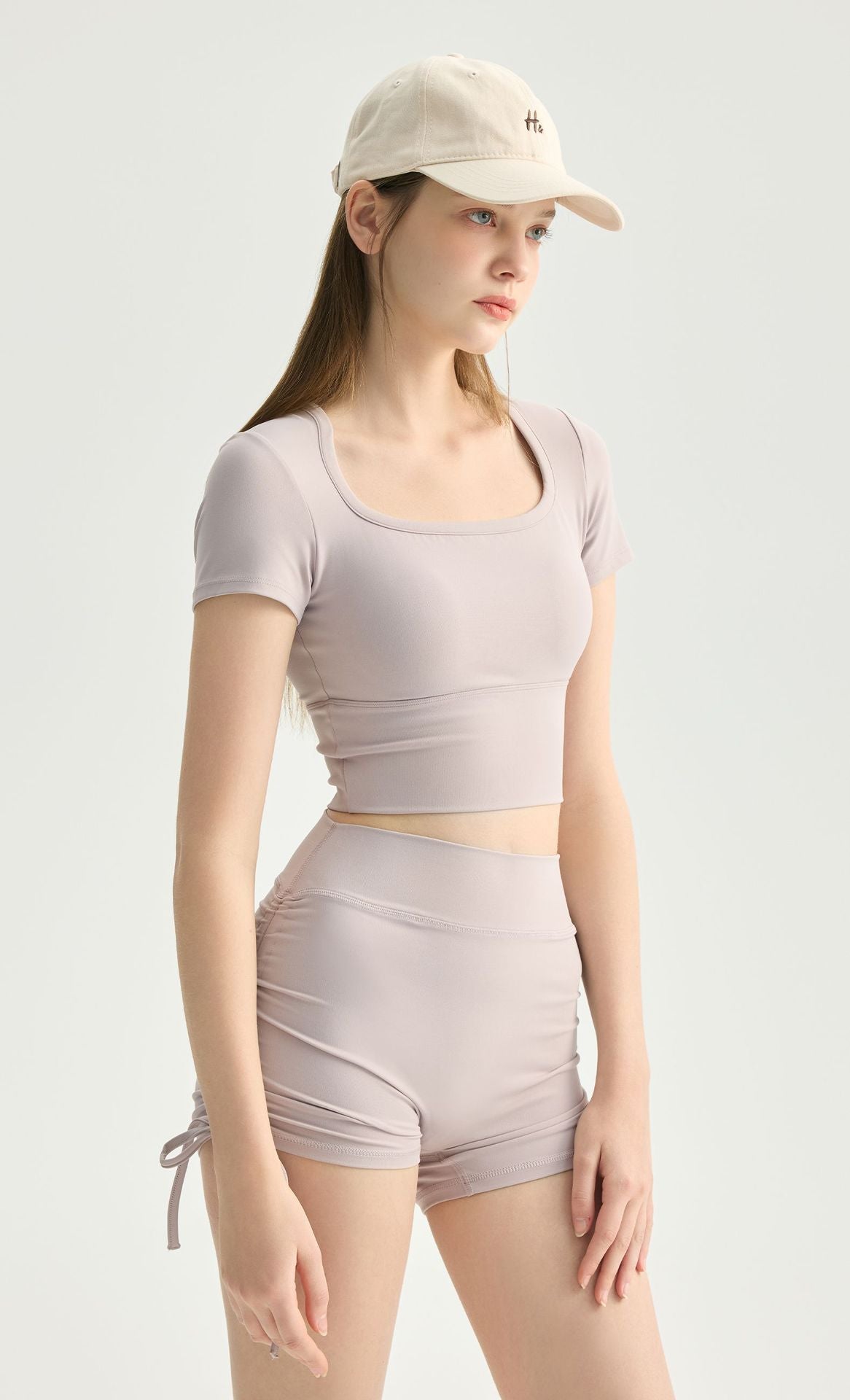 Square Neck Yoga Top Padded Bra Face Slimming Pilates