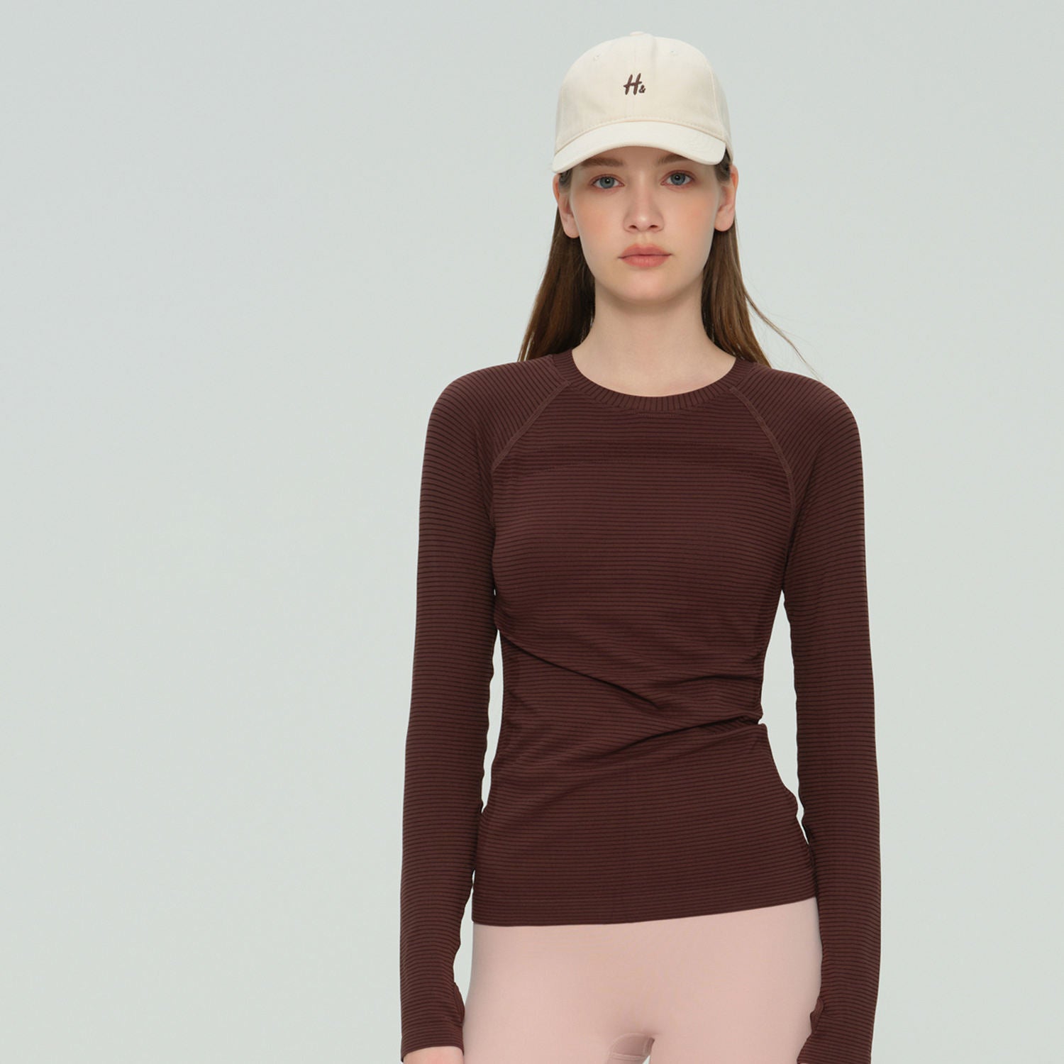 Wholesale 100% Nylon Yoga Top Women Long Sleeve Crew Neck Sweat-Wicking Classic Fit Workout Shirt