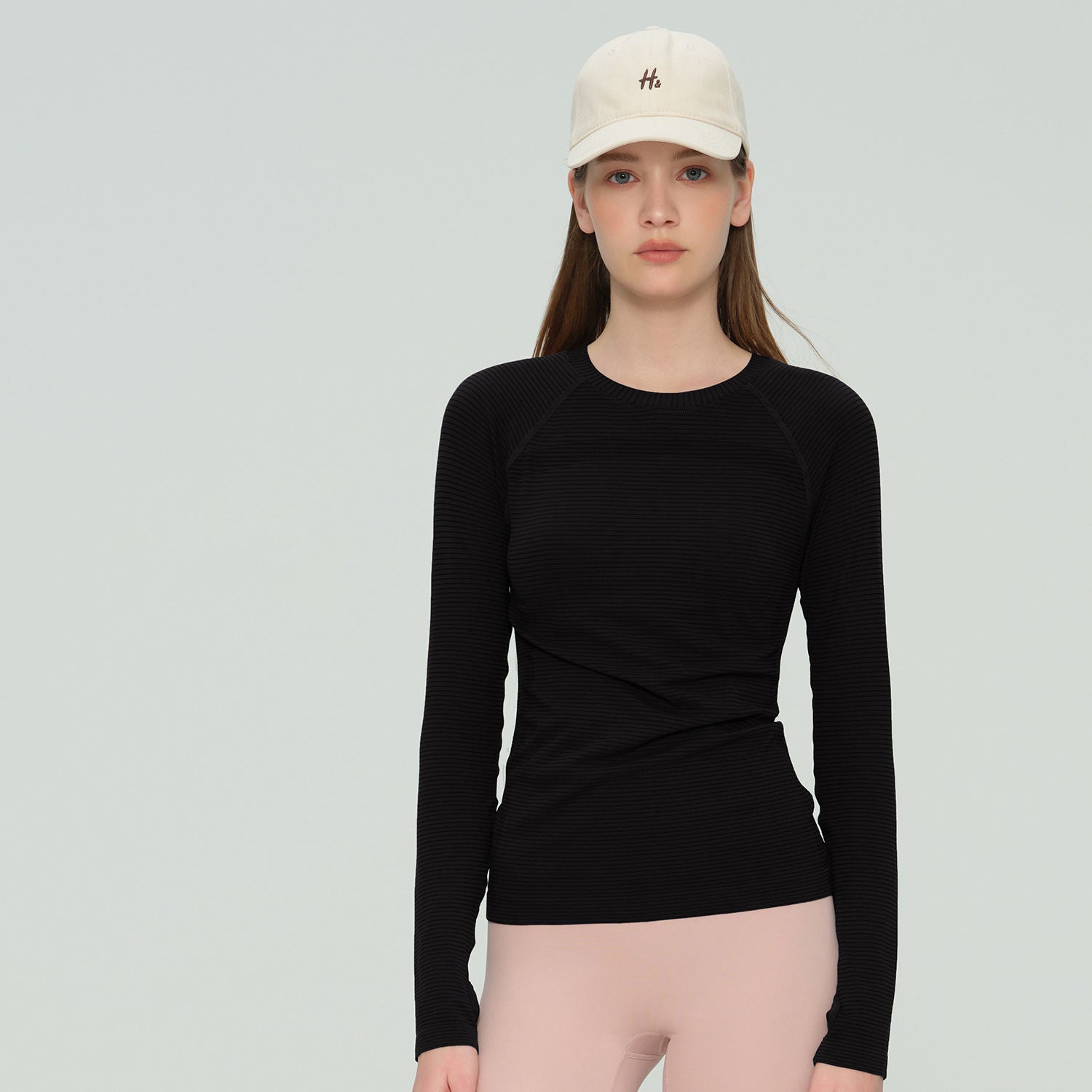 Wholesale 100% Nylon Yoga Top Women Long Sleeve Crew Neck Sweat-Wicking Classic Fit Workout Shirt