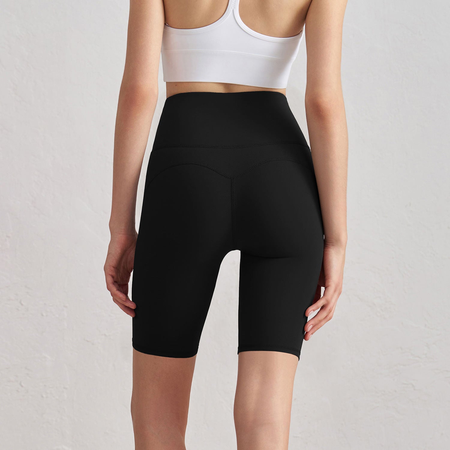 Wholesale Antibacterial Biker Shorts Women High Waist Butt Lifting Snatched Fit Pilates Shorts