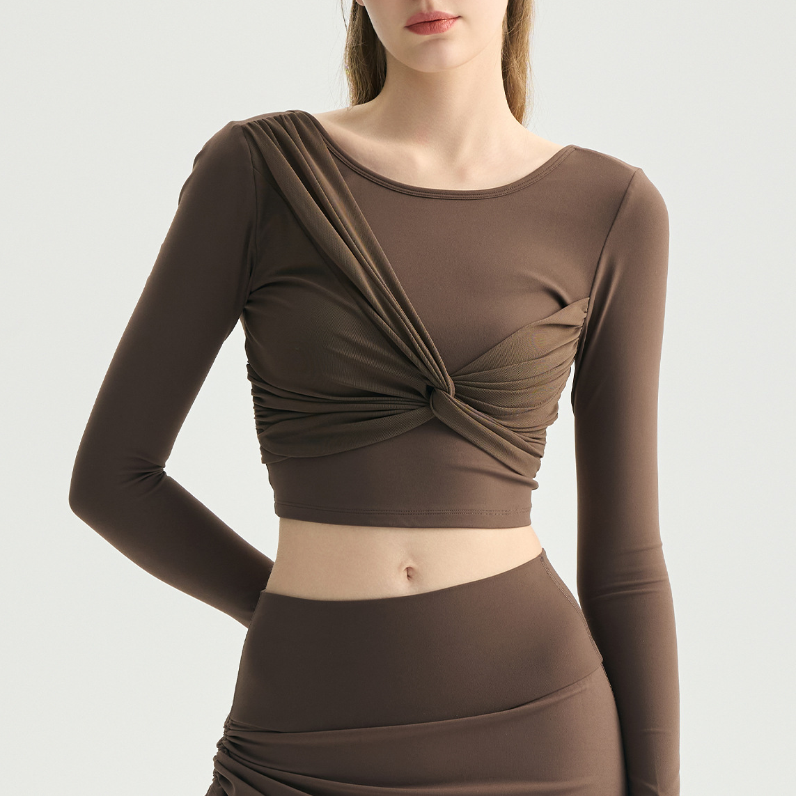 Wholesale Butterfly Back Yoga Top Women Twist Mesh Long Sleeve Snatched Fit Breathable Athletic Shirt