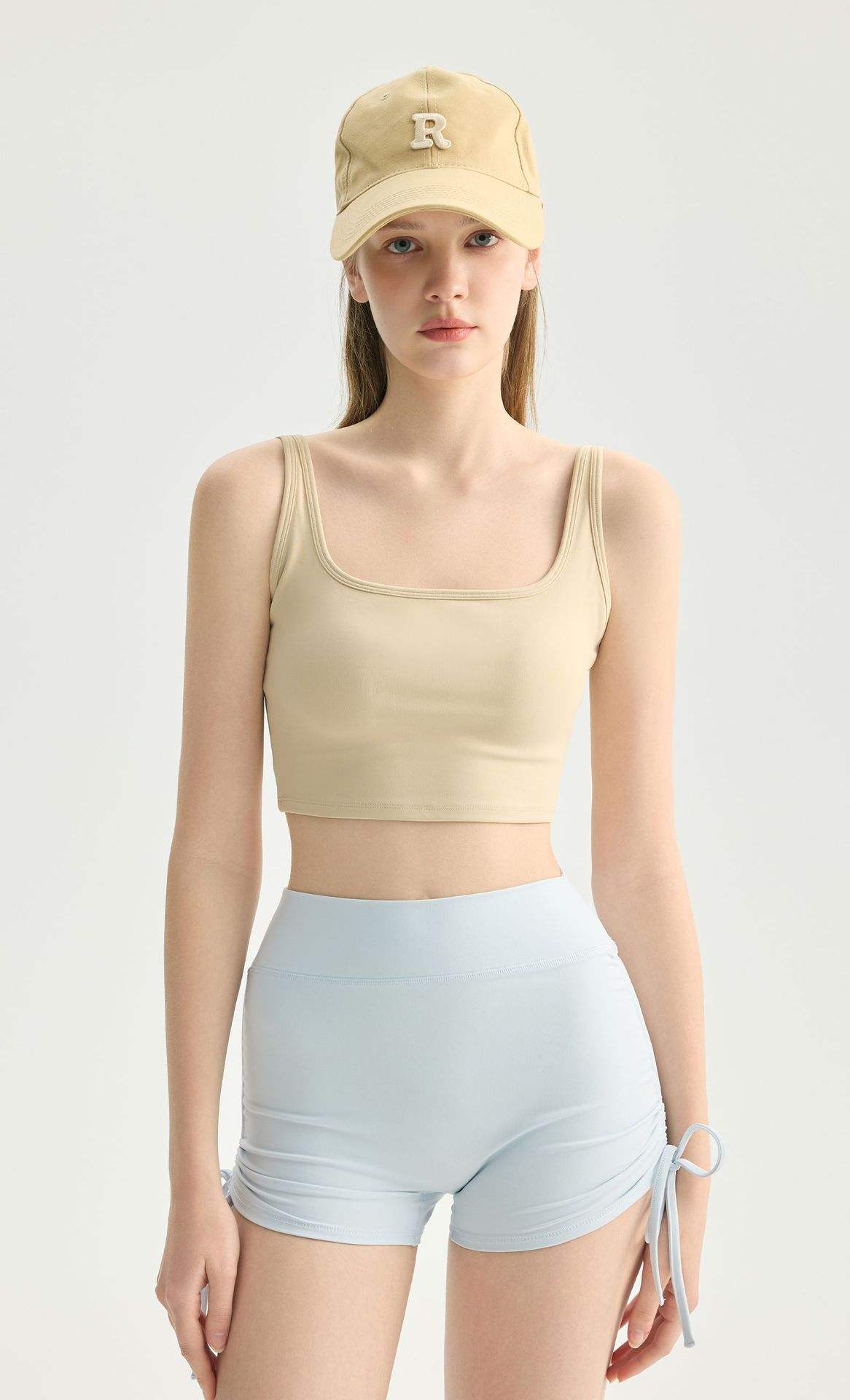 Wholesale Deep U Back Sports Bra Women Keyhole Cutout Tank Top Moisture Wicking Yoga Top