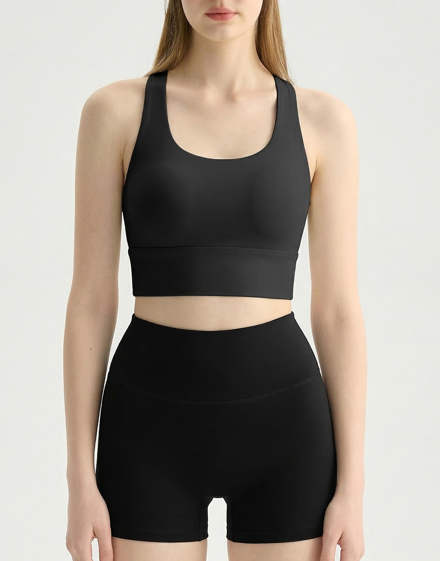 Wholesale Double Fabric Yoga Bra Women High Support Shockproof Crisscross Straps Second Skin Top