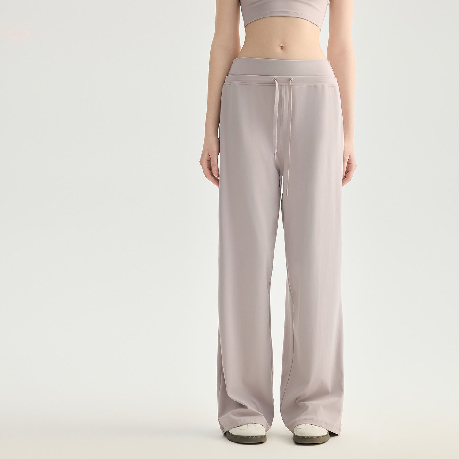 Wholesale Draped Wide Leg Yoga Pants Women High Waist Ponte Straight Leg Workout Trousers