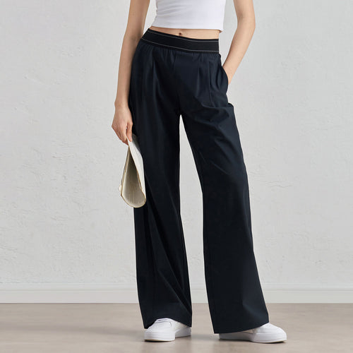 Wholesale Draped Wide Leg Yoga Pants Women High Waist Snatched Waist New Arrival Straight Pants