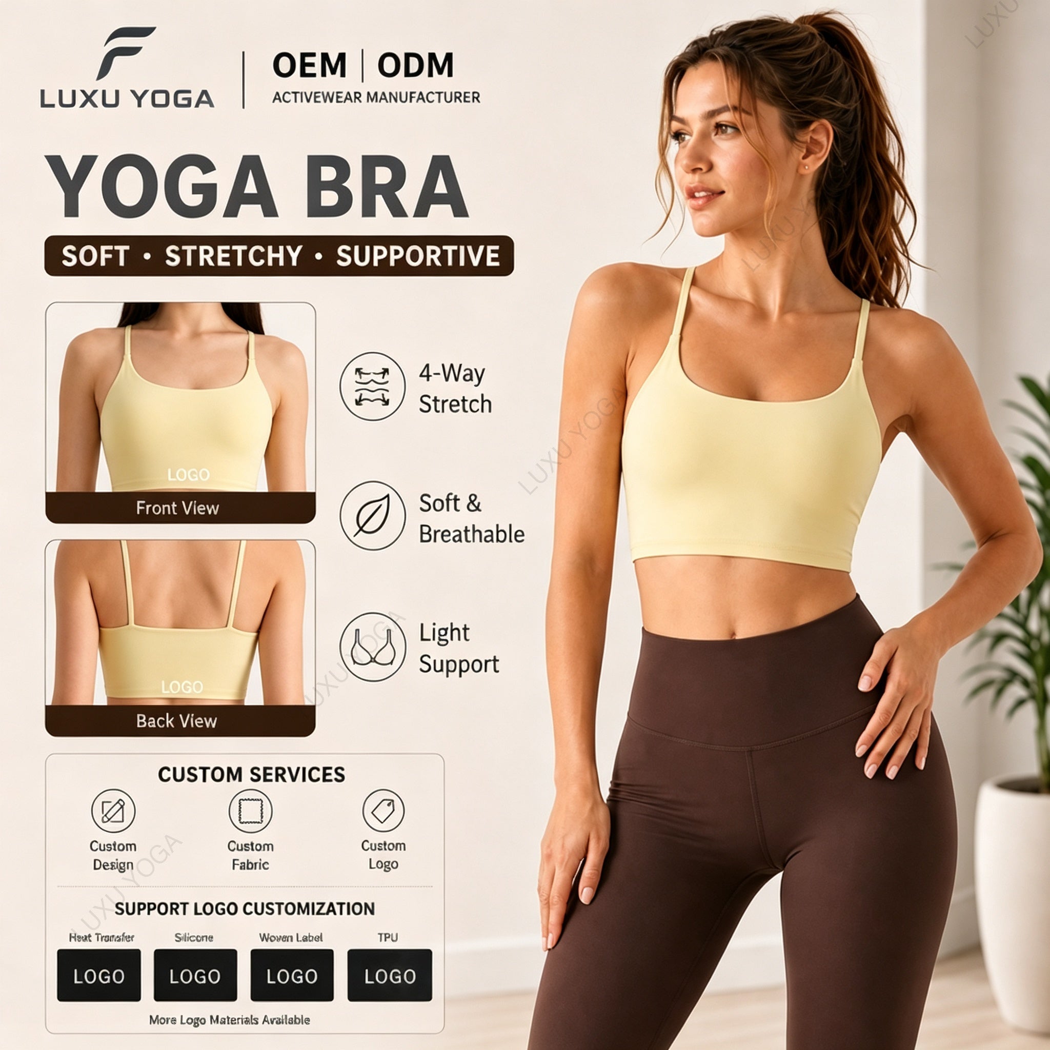 Wholesale Eco-Friendly Halter Neck Yoga Leggings Women Sheer Mesh Panel Anti-Odor Shapewear