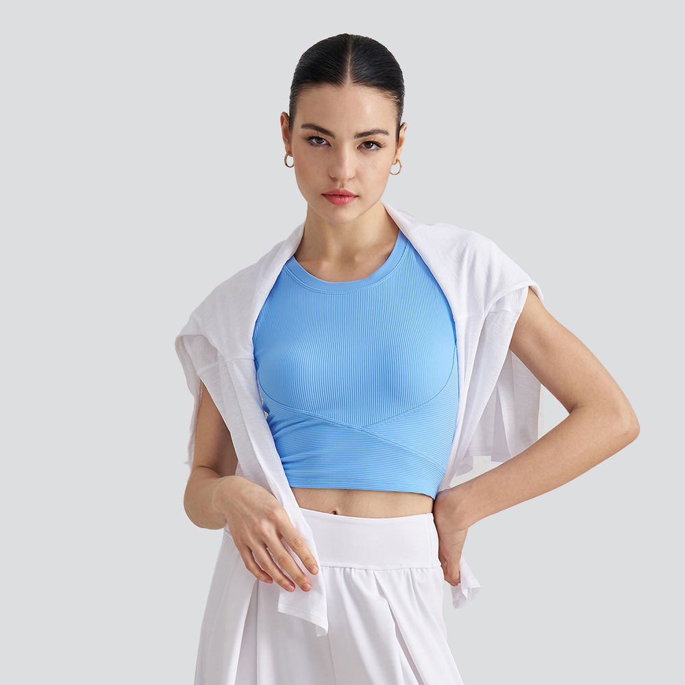 Wholesale Eco-Friendly Yoga Bra Women Seamless Molded Cups Medium Support Sweat-Wicking Tank Top