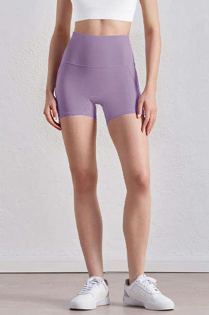 Wholesale Featherlight Yoga Shorts Women High Waist Scrunch Butt Lift Solid Running Pilates Shorts