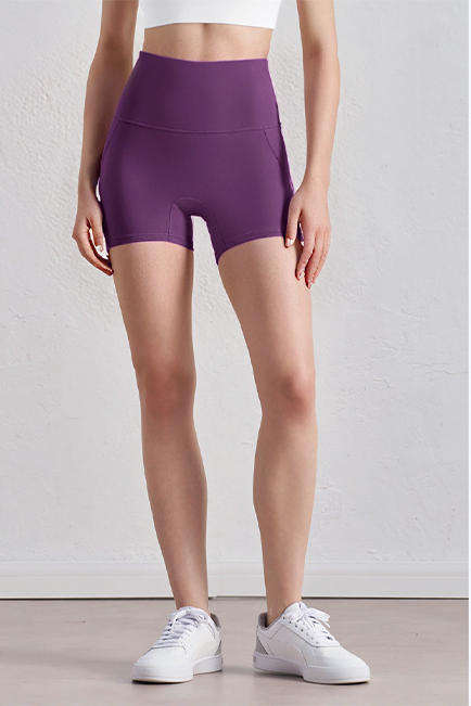 Wholesale Featherlight Yoga Shorts Women High Waist Scrunch Butt Lift Solid Running Pilates Shorts