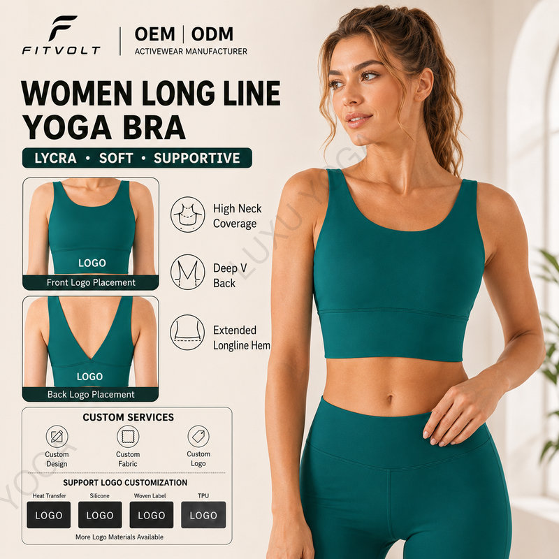 Wholesale High Support V-Neck Yoga Bra Women Seamless Push Up Padded Quick Dry Gym Top