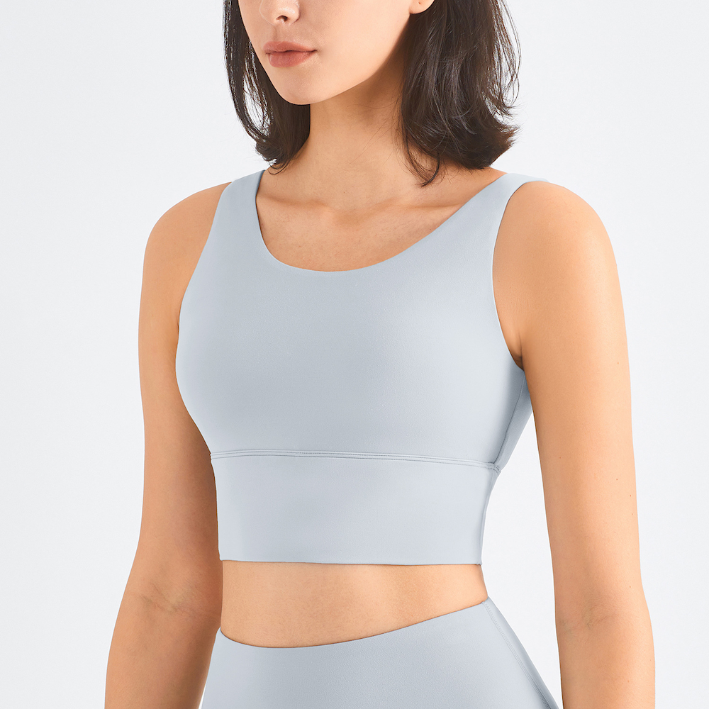 Wholesale High Support V-Neck Yoga Bra Women Seamless Push Up Padded Quick Dry Gym Top