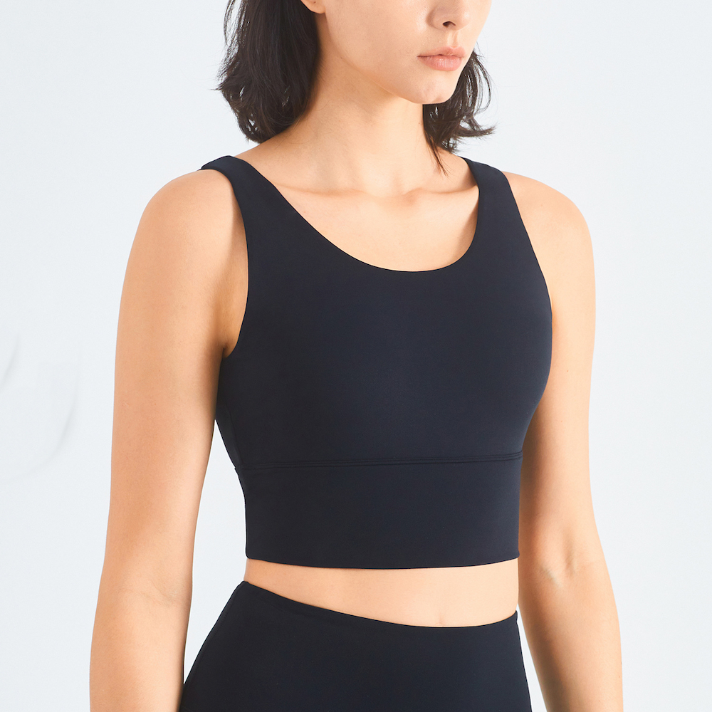 Wholesale High Support V-Neck Yoga Bra Women Seamless Push Up Padded Quick Dry Gym Top