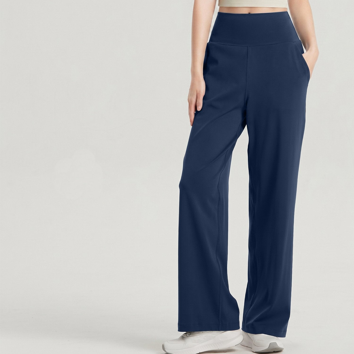 Wholesale High Waist Flared Yoga Pants Women Anti-UV Printed Full Length Wide Leg Workout Pants