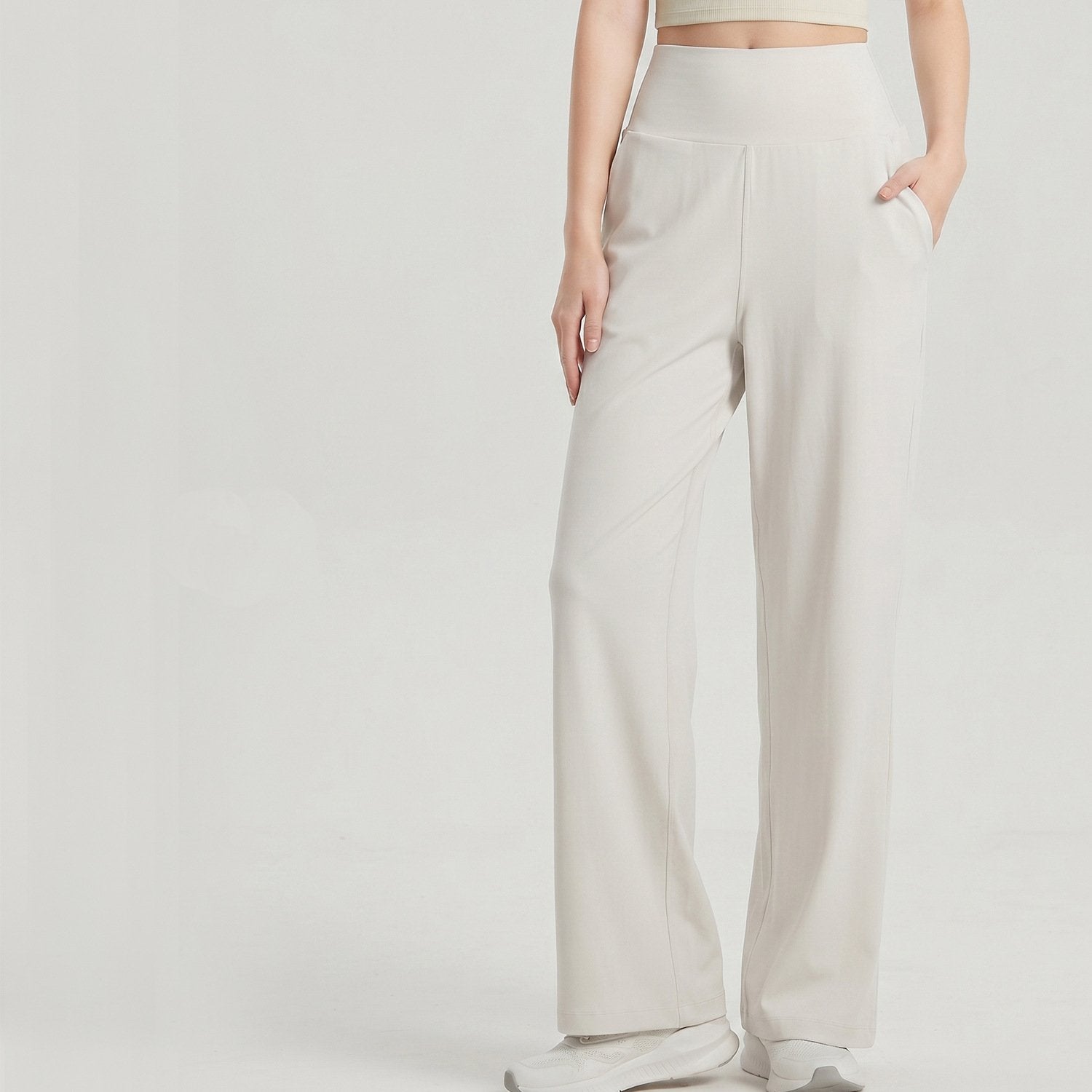 Wholesale High Waist Flared Yoga Pants Women Anti-UV Printed Full Length Wide Leg Workout Pants