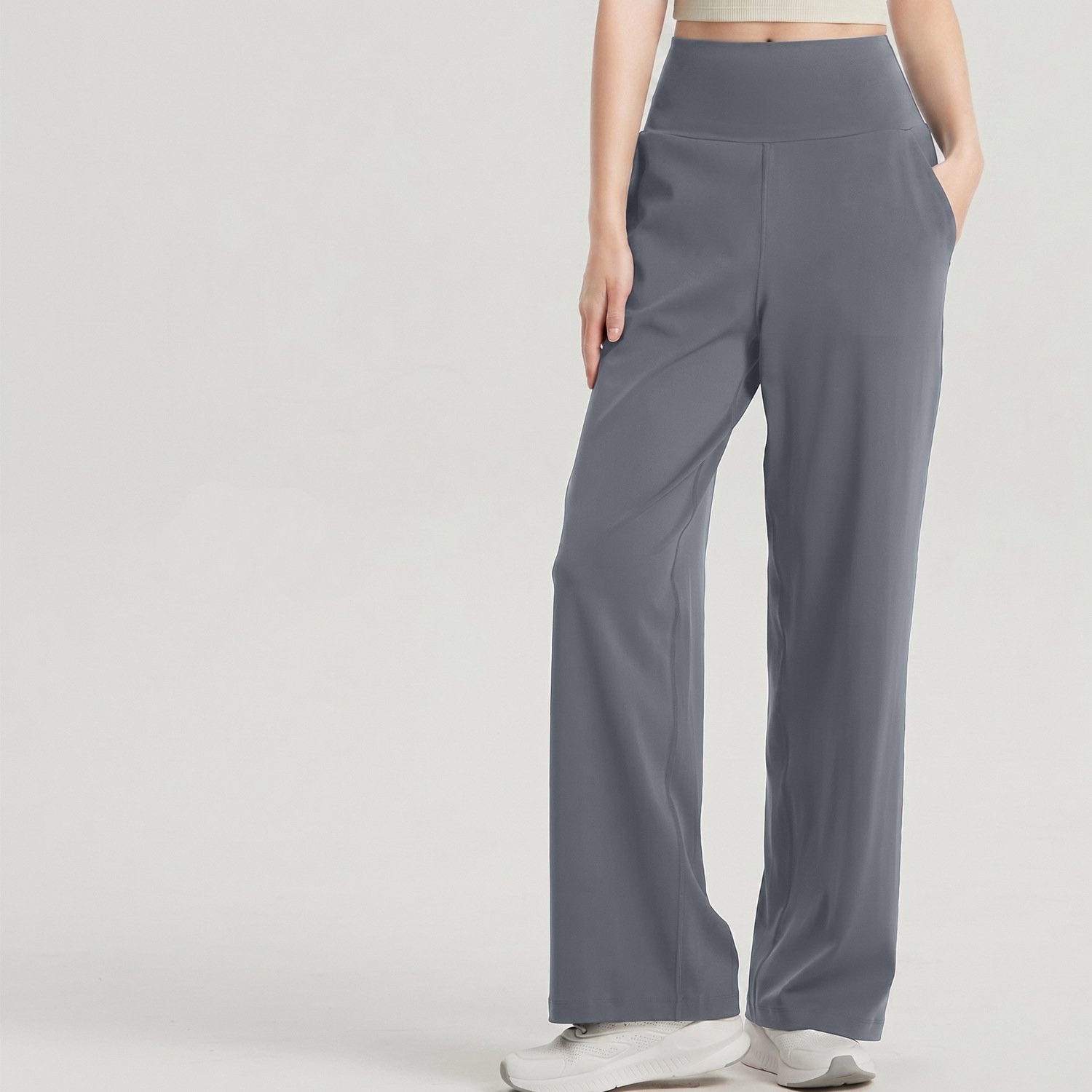 Wholesale High Waist Flared Yoga Pants Women Anti-UV Printed Full Length Wide Leg Workout Pants