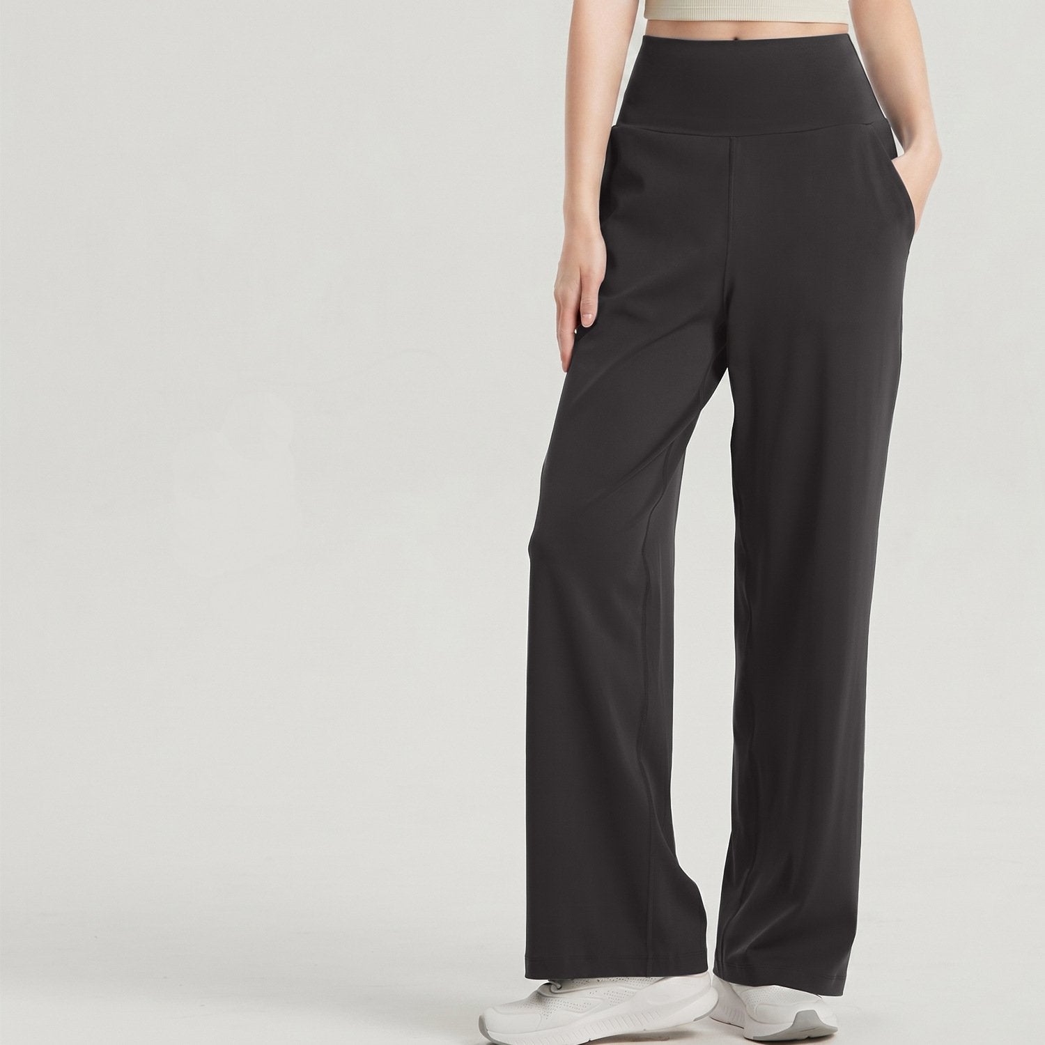 Wholesale High Waist Flared Yoga Pants Women Anti-UV Printed Full Length Wide Leg Workout Pants