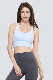 Wholesale Naked Feeling Crisscross Back Sports Bra Women Padded Yoga Tank Top Workout Top