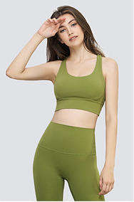 Wholesale Naked Feeling Crisscross Back Sports Bra Women Padded Yoga Tank Top Workout Top